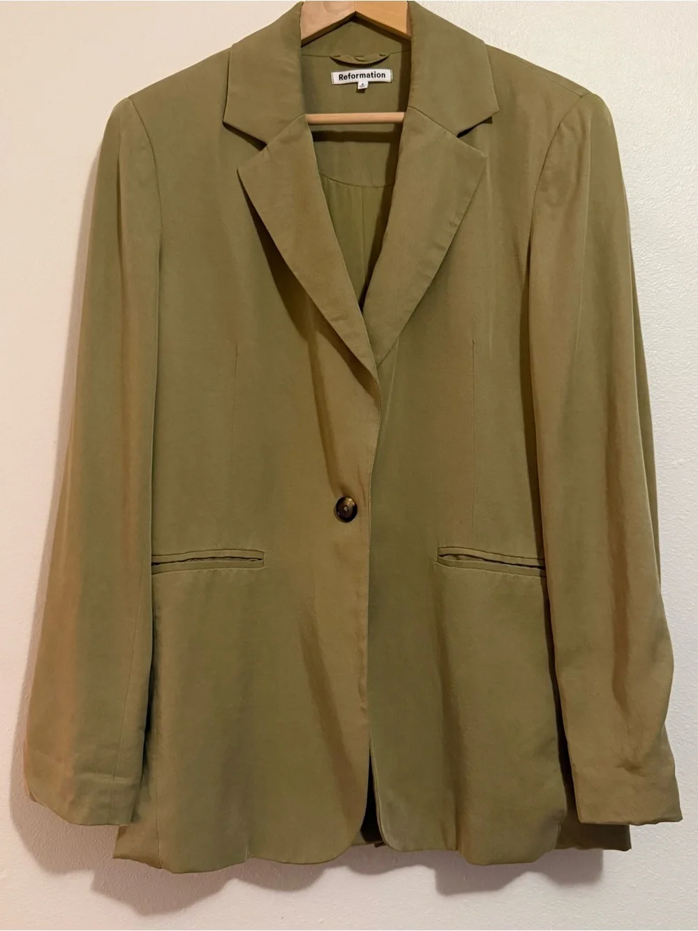 Reformation Classic Relaxed Blazer S Olive Oil - Picture 7 of 11